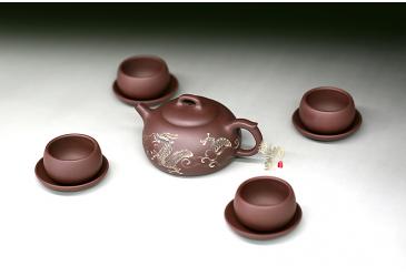 宜兴紫砂壶作品：祥龙茶具-刘蓉萍